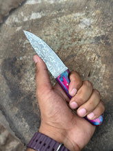 Load image into Gallery viewer, Skinner Knife Damascus Steel Handmade Fixed Blade Bushcraft Knife Personalized Custom Knife Birthday Gift Wedding Gift Present for her