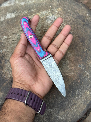 Skinner Knife Damascus Steel Handmade Fixed Blade Bushcraft Knife Personalized Custom Knife Birthday Gift Wedding Gift Present for her