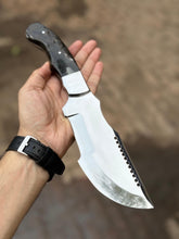Load image into Gallery viewer, Handcrafted Tracker Knife – Bushcraft &amp; Survival Ready | Ram Horn or Ebony Handle | Personalized Hunting Gift for Outdoorsmen