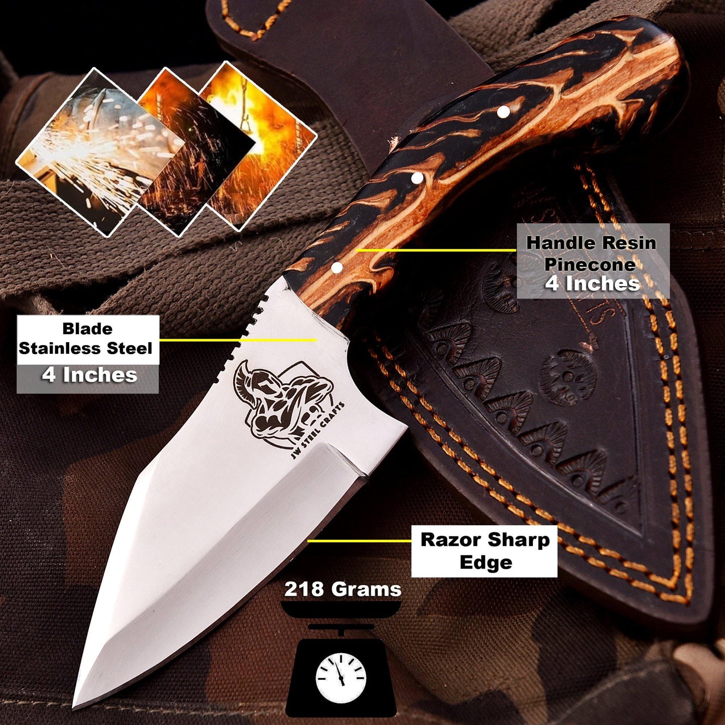 Personalized Hunting Knife Custom Knife Husband Gift, Father's Gift, Gift for Him, Wedding Gift, Anniversary Gift Groomsmen Gift EDC