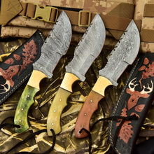 Load image into Gallery viewer, Folding Knife – damascus , nan handle