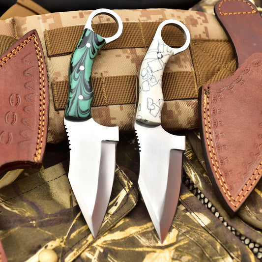 Custom Hunting Knife Engraved Knife High Handmade Skinner Knife Fixed Knife Gift for Husband , Gift for her , Wedding Gift, Birthday Gift White Resin