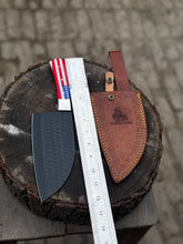 Load image into Gallery viewer, Personalized American Flag Handle Chopper Knife – Black Powder Coated Blade, Handmade Gift for Him, Dad, or Anniversary