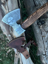 Load image into Gallery viewer, Personalized Viking Axe High Carbon Steel Battle Ready Axe, Ash Wood Handle Groomsmen Gift, Wedding Gift, Gift for Him, Custom Viking Axe