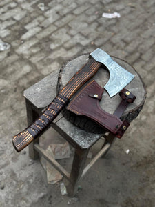 Personalized Viking Bearded Axe – Hand-Forged High Carbon Steel Battle Axe with Ash Wood Handle & Leather Sheath | Engraved Collectible Gift for Him, Groomsmen, Father’s Day