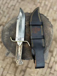 Custom Stainless Damascus Bowie Knife – Handmade Engraved Hunting Blade | Personalized Gift for Him, Outdoor Survival & Collectible Knife