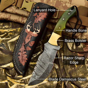 Folding Knife – damascus , nan handle
