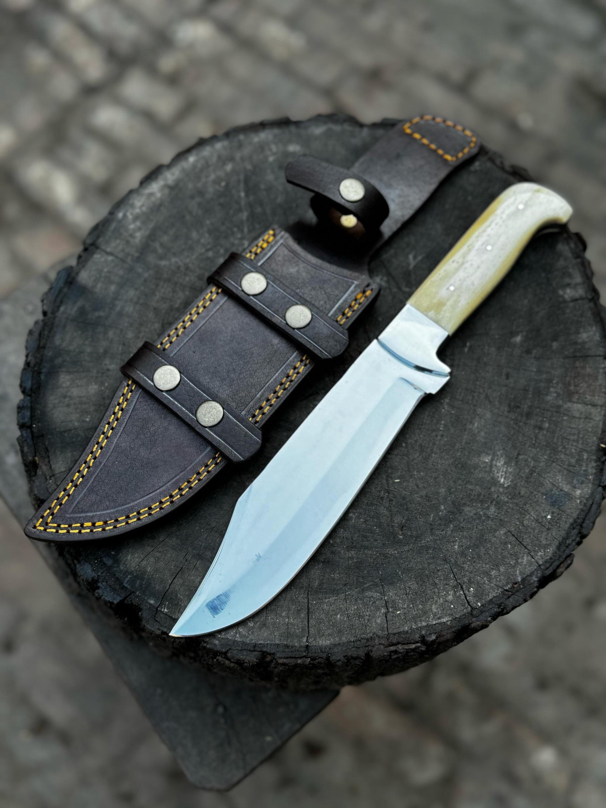 Personalized Bowie Knife Handmade Bush Craft Knife Fixed Blade EDC Knife Anniversary Gift, Gift for him, Groomsman Gift, Easter Gift