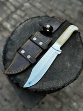 Load image into Gallery viewer, Personalized Bowie Knife Handmade Bush Craft Knife Fixed Blade EDC Knife Anniversary Gift,  Gift for him, Groomsman Gift, Easter Gift