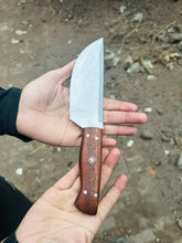 Load image into Gallery viewer, Handmade Hunting Knife | 10” Overall | 6” Blade | Ram Horn &amp; Walnut Handle
