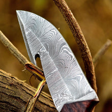 Load image into Gallery viewer, Custom Knife Gut Hook Skinner blade Handcrafted Damascus Steel Knife Rosewood Handle, Father&#39;s Gift, Git for him, Birthday Gift EDC Knife,