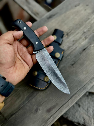 Personalized Damascus Knife, Bush Crafts Knife, Hunting Knife, Groomsmen gifts, Handmade knife, Gifts For Men, customized knife with sheath