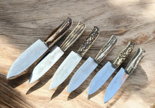 Load image into Gallery viewer, Custom Chef knives high Polished with deer horn handles 6 pieces  gift for father ,Gift for her, Birthday Gift, Groomsmen Gift Kitchen Knife