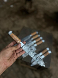 Handmade Damascus Steel Chef Knife Set  5-Piece Kitchen Knives – Full Tang Professional Cooking Knives