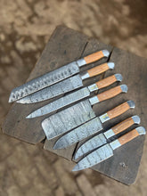 Load image into Gallery viewer, Handmade Damascus Steel Chef Knife Set  5-Piece Kitchen Knives – Full Tang Professional Cooking Knives