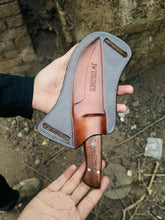 Load image into Gallery viewer, Handmade Hunting Knife | 10” Overall | 6” Blade | Ram Horn &amp; Walnut Handle
