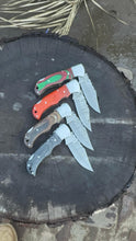 Load image into Gallery viewer, Custom Pocket Fold Knife, Groomsmen gifts, Wedding Gift, Authentic Damascus Steel Blade, Gift for him, Damascus Pocket Folding Knife, EDC