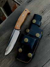 Load image into Gallery viewer, Personalized Damascus Knife, Bush Crafts Knife, Hunting Knife, Groomsmen gifts, Handmade knife, Gifts For Men, customized knife with sheath