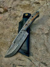 Load image into Gallery viewer, Personalized Knife Handmade Damascus knife| Fixed Blade| Bush craft knife| Hunting Knife | Camp Knife | Gift for HER/MEN/BF pinecone handle