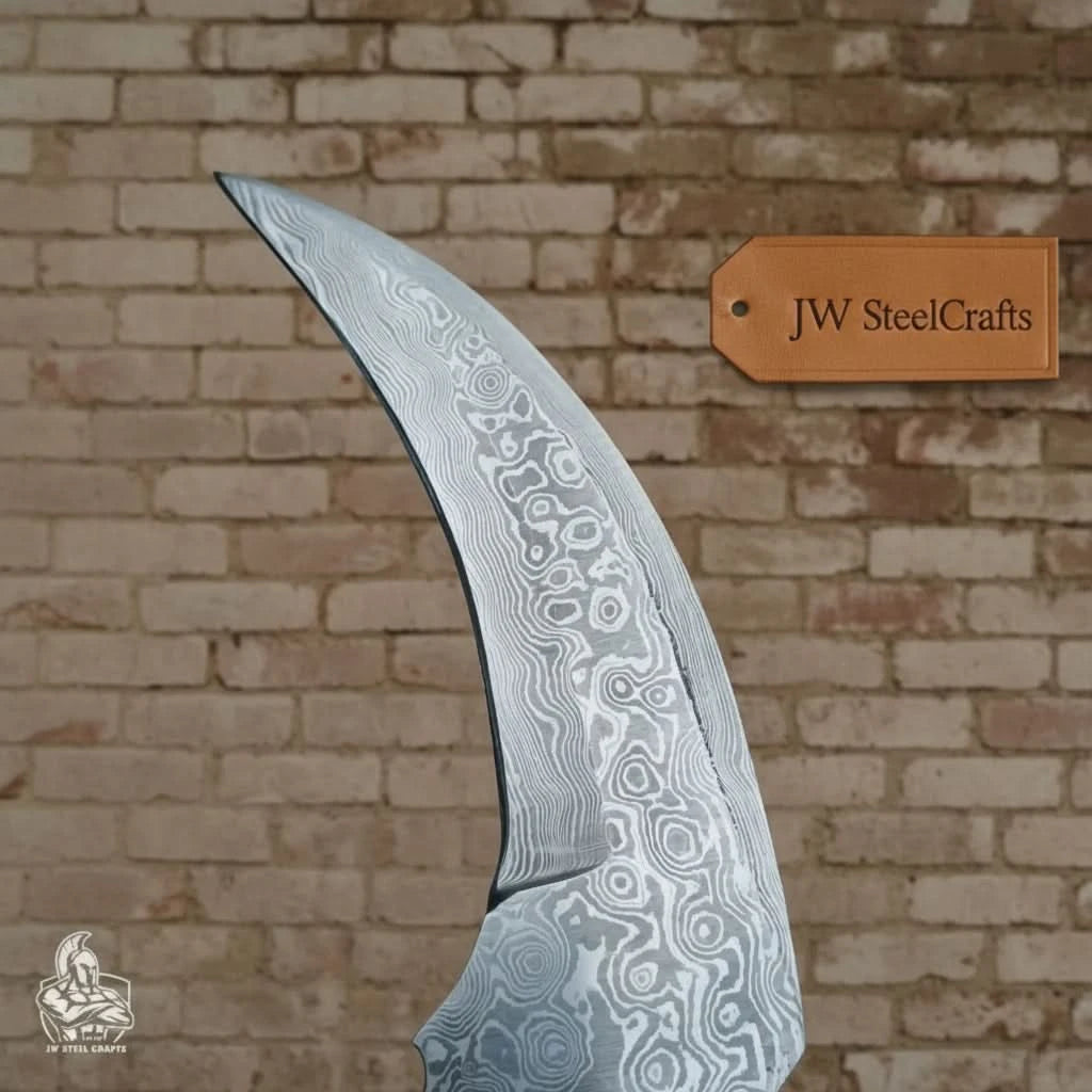Karambit Knife with Black horn and Stainless steel handle. handmade karambit knfie by JW SteelCrafts
