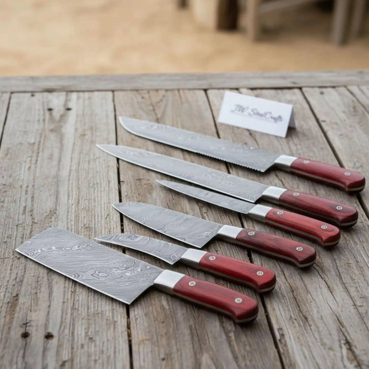 Kitchen Knife Set With Vegetable Cleaver Mancraft