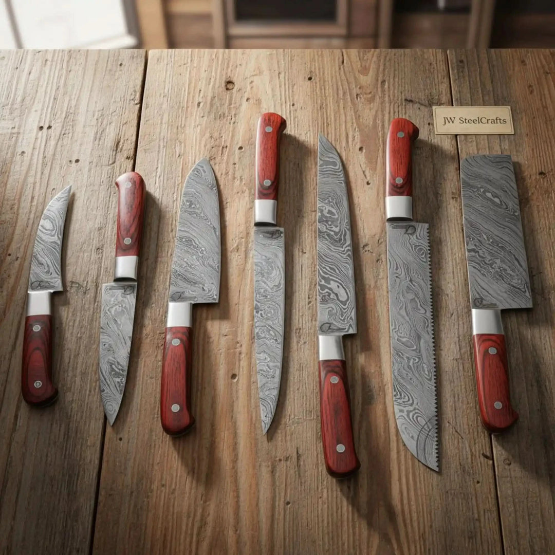 Kitchen Knife Set With Vegetable Cleaver