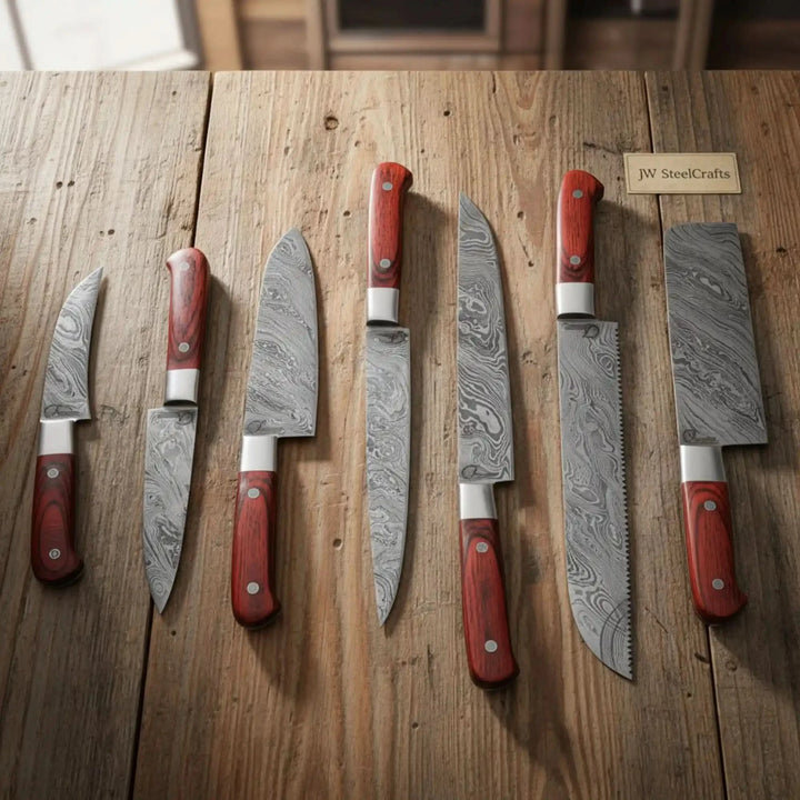 Kitchen Knife Set With Vegetable Cleaver