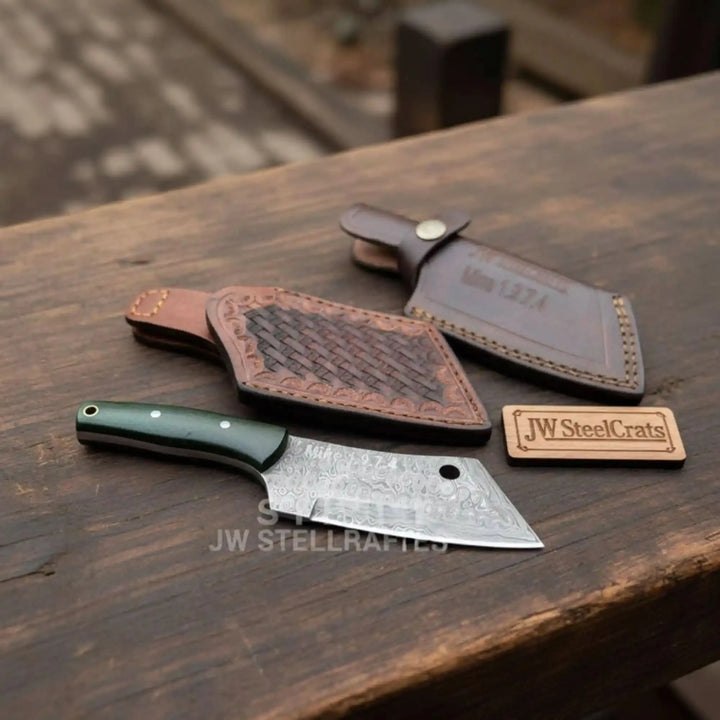 Ko - Bunka Knife Damascus Steel, Reverse Tanto handmade Skinner Knife by JW SteelCrafts
