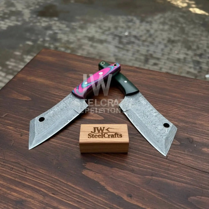 Ko - Bunka Knife Damascus Steel, Reverse Tanto handmade Skinner Knife by JW SteelCrafts