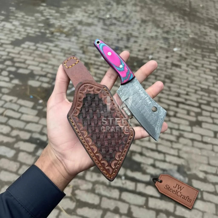 Ko - Bunka Knife Damascus Steel, Reverse Tanto handmade Skinner Knife by JW SteelCrafts