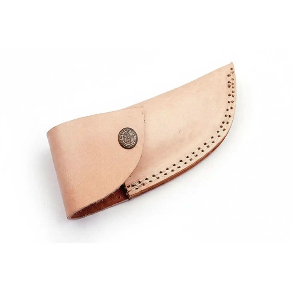     Durable leather sheath suitable for hunting knife carry with secure flap and reinforced stitching