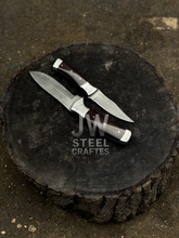Load image into Gallery viewer, Handmade 3-Piece Knife Set – Cleaver &amp; Hunting Knives with Wooden Handle