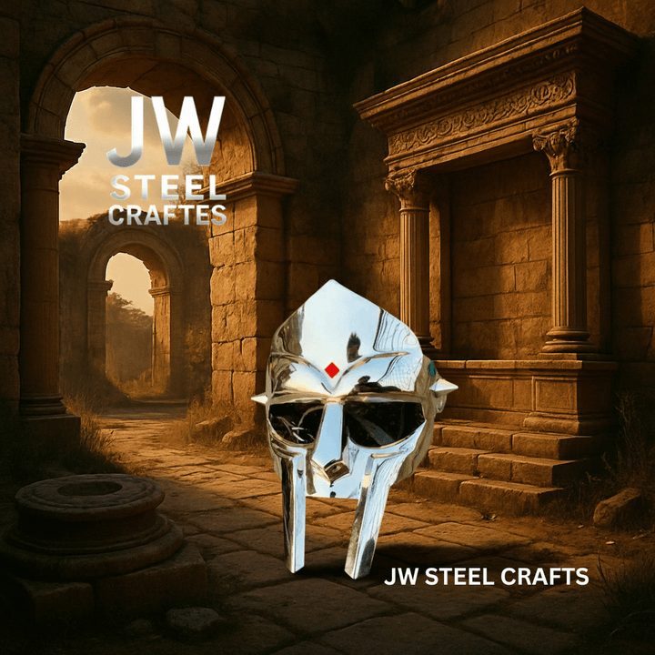 Polished Gladiator Face Mask | Handcrafted Metal Decorative Helmet Art handmade Helmet by JW SteelCrafts