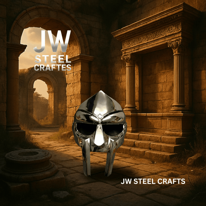 Polished Gladiator Face Mask | Handcrafted Metal Decorative Helmet Art handmade Helmet by JW SteelCrafts