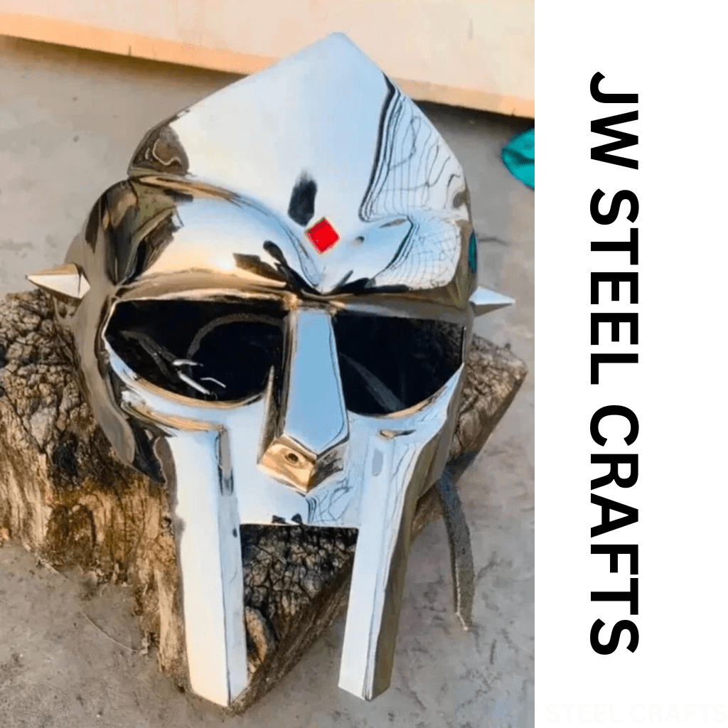 Polished Gladiator Face Mask | Handcrafted Metal Decorative Helmet Art handmade Helmet by JW SteelCrafts