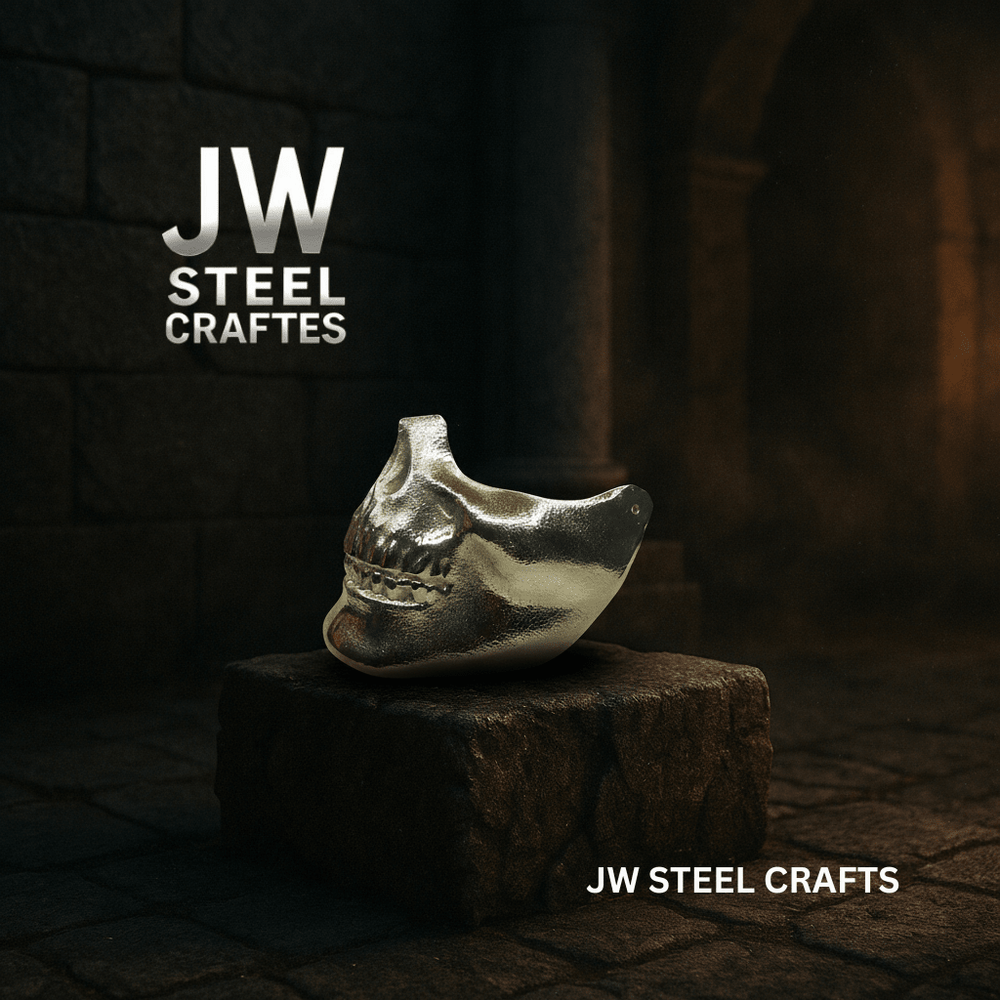 Polished Metal Skull Decor | Handmade Cast Aluminum Skull Sculpture handmade Mask by JW SteelCrafts