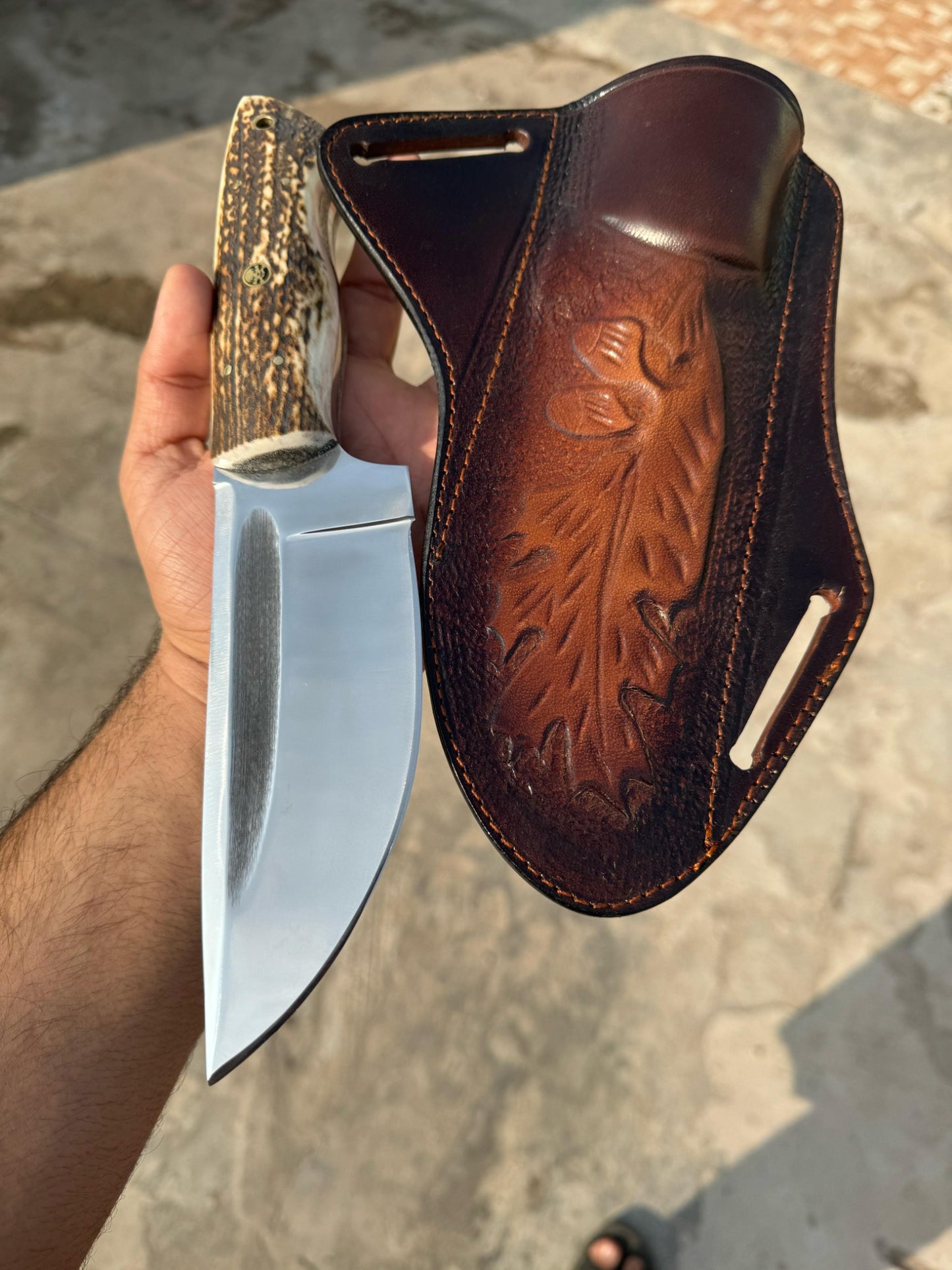 Stag Antler Hunting Knife , Custom Engraved Gift For Men, Gift For Hunters, Personalized Gift Knife, Groomsmen Knives Easter Gift