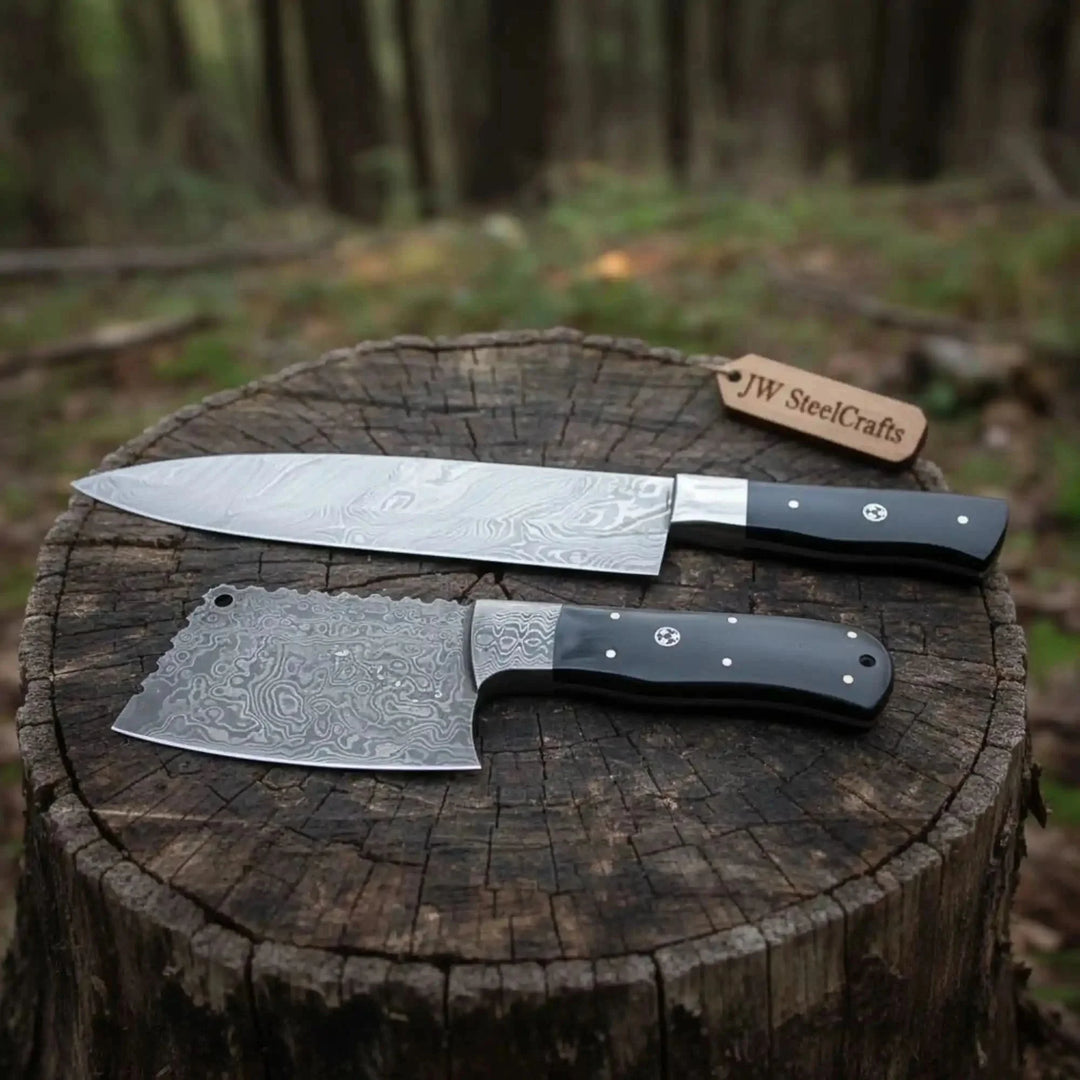 Premium Handmade Damascus Chef Knife Set