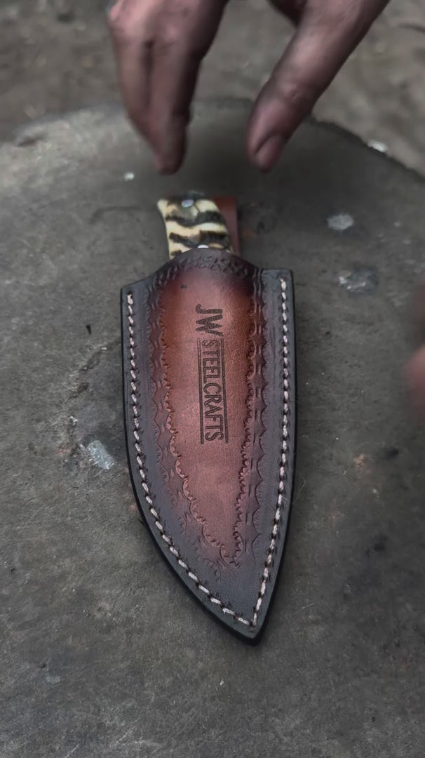 Compact Outdoor Knife – Stainless Steel Blade | Ram Horn or Wengi Wood Handle | JW SteelCrafts