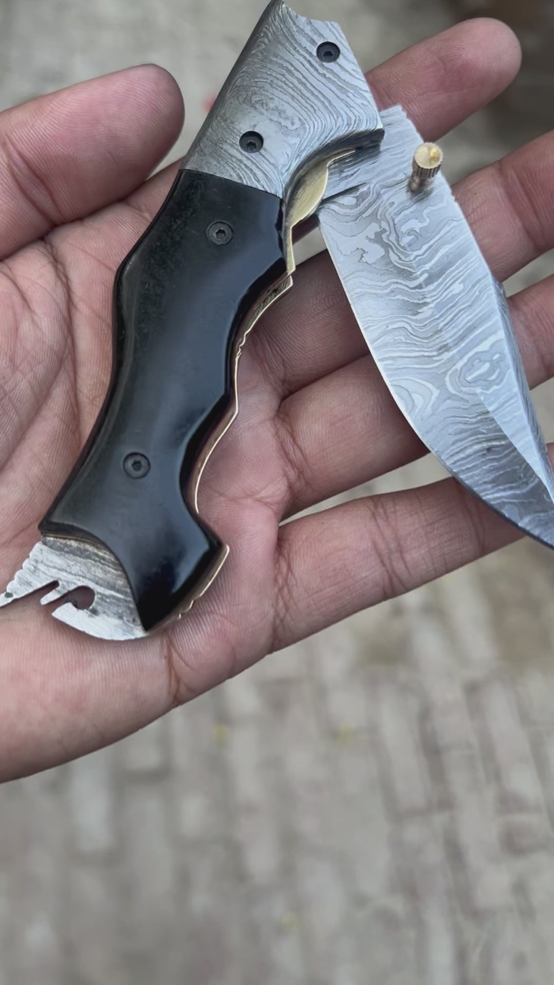 Ironclad Tanto Folder 8" Handmade High-Carbon Steel Micarta Handle