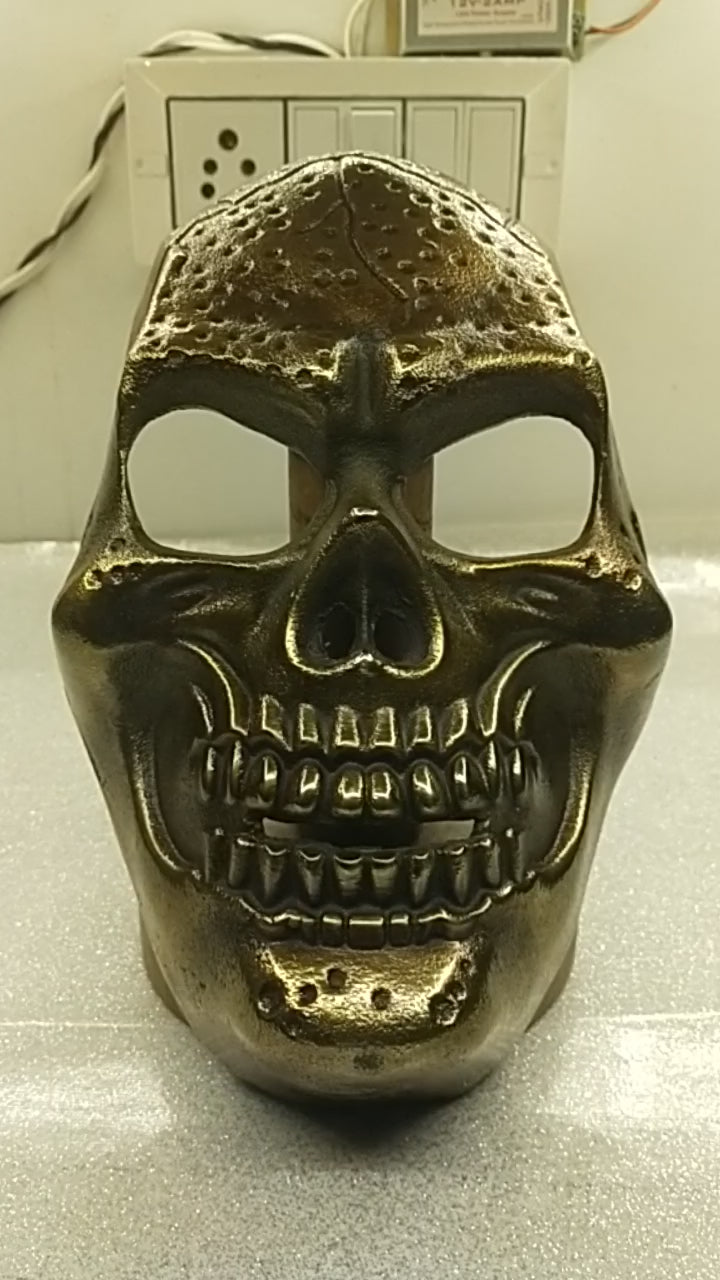Handcrafted Metal Skull Mask: Choose Copper, Chrome or Antique Finish