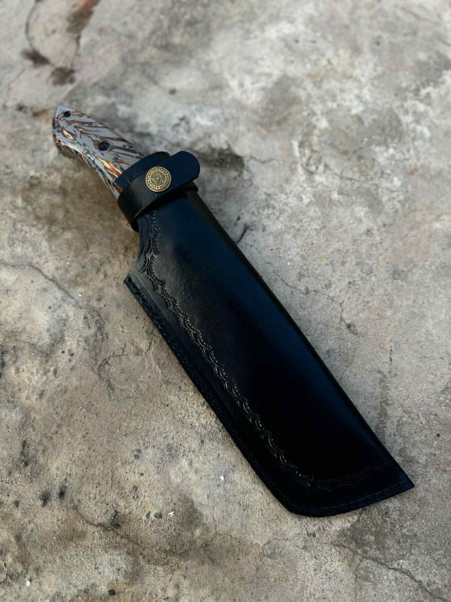 Personalized Knife Handmade Damascus knife| Fixed Blade| Bush craft knife| Hunting Knife | Camp Knife | Gift for HER/MEN/BF pinecone handle