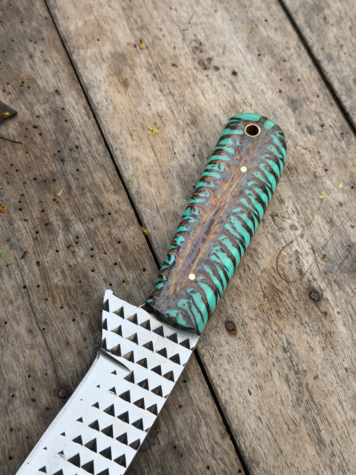 Handmade Turquoise Marble Chef Knife 7" turquoise resin handle