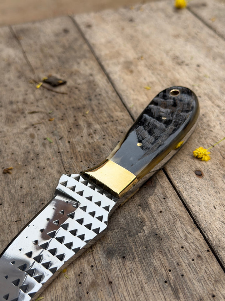 Handmade Slate Grain Skinner Knife 8" with grey marbled wood handle