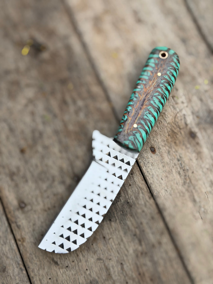 Handmade Turquoise Marble Chef Knife 7" turquoise resin handle