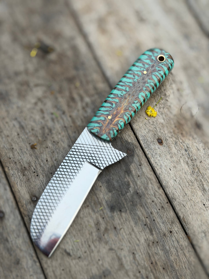 Handmade Turquoise Marble Chef Knife 7" turquoise resin handle