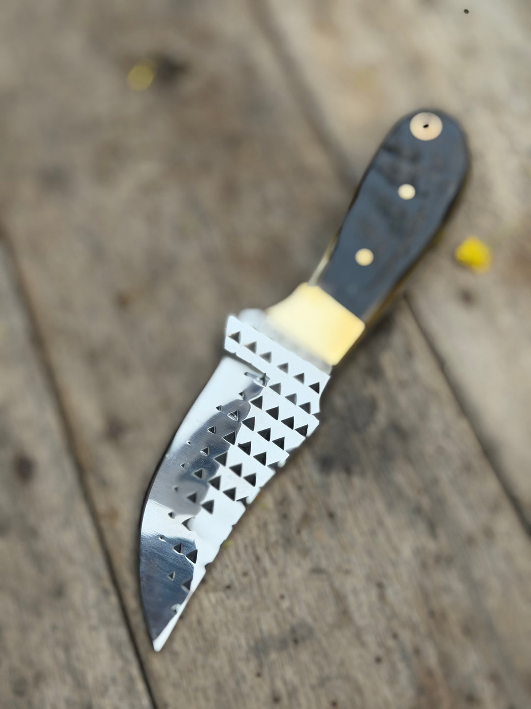 Handmade Slate Grain Skinner Knife 8" with grey marbled wood handle