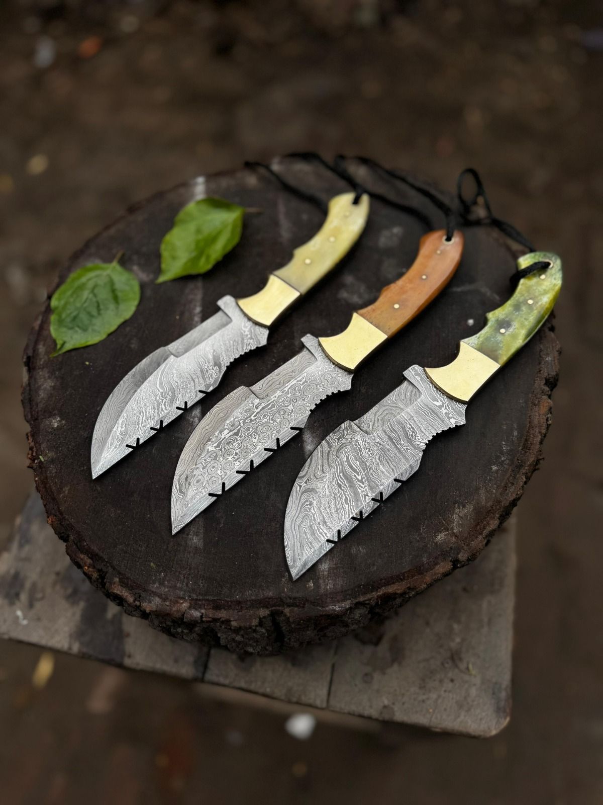 Personalized Tracker Knife Damascus steel Camping Knife Groomsmen Gift Wedding Gift For Men Gift For Husband/Dad Birthday, Custom Knives