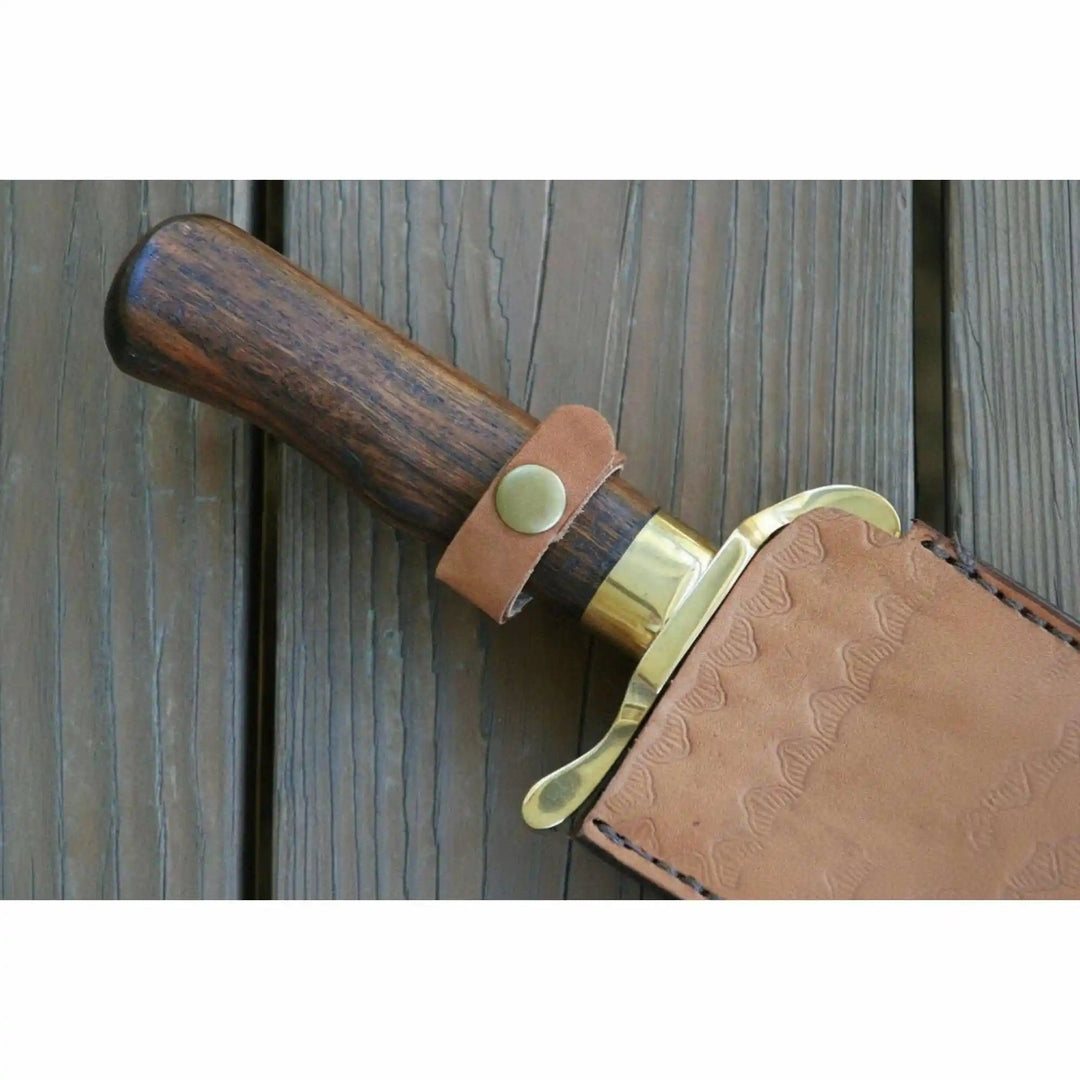 Sheffield Bowie Knife Clip Point Brass Guard Mirror Polish or Damascus Blade handmade Clip Point Bowie Knives by JW SteelCrafts