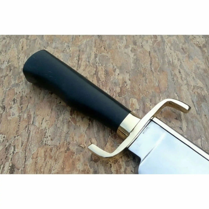 Sheffield Clip Point Bowie Knife Brass Spine Damascus or Polished Blade Exotic Handle handmade Clip Point Bowie Knives by JW SteelCrafts